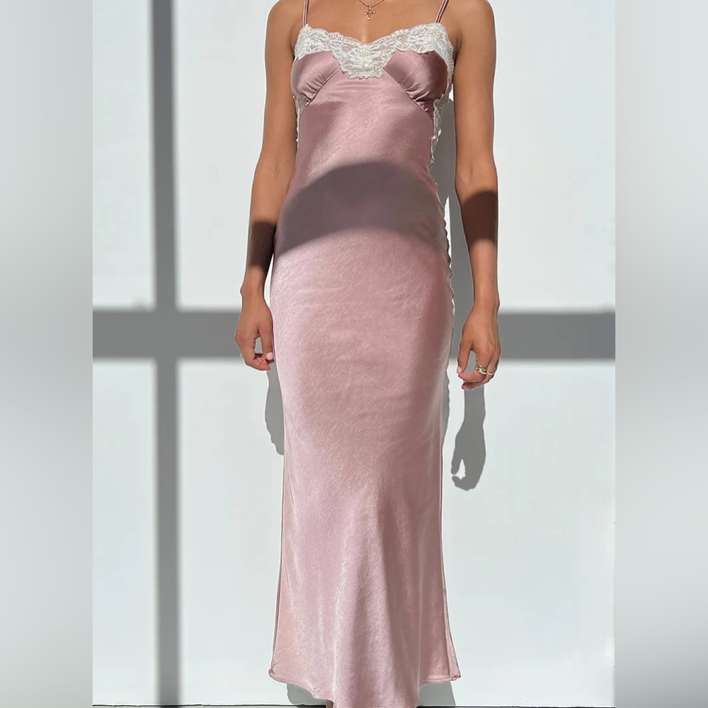 Princess Polly high back alexina satin lace dress SIZE 0